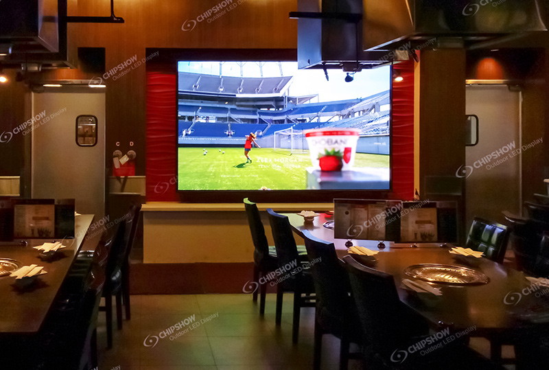 Proyecto de restaurante coreano de alta definición a todo color con pantalla LED de paso pequeño para interiores P1.5