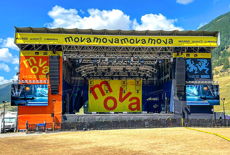 P3.91 Pantalla de escenario de pantalla de alquiler al aire libre en el MOVA Music Festival en Suiza